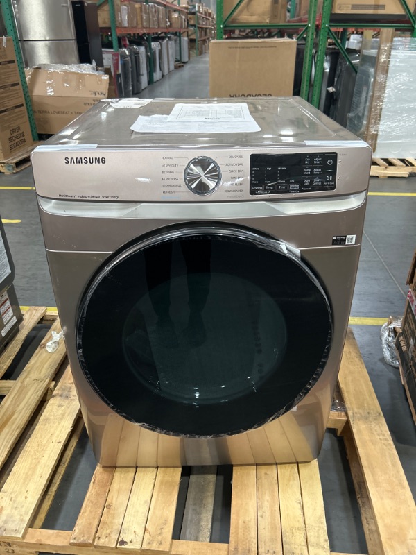 Photo 2 of Samsung 7.5-cu ft Stackable Steam Cycle Smart Electric Dryer (Champagne)