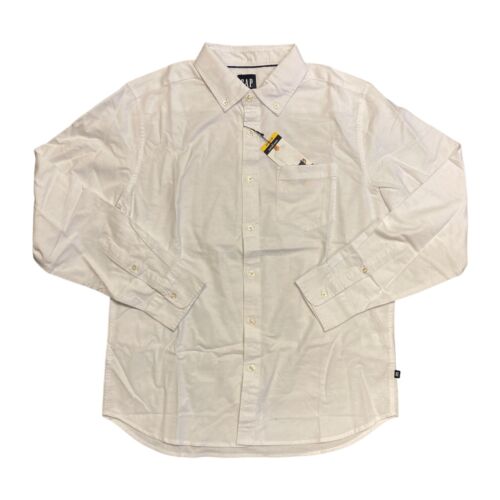 Photo 1 of GAP Men's Long Sleeve Collared Button Up Oxford Shirt (Bright White, XXL)
