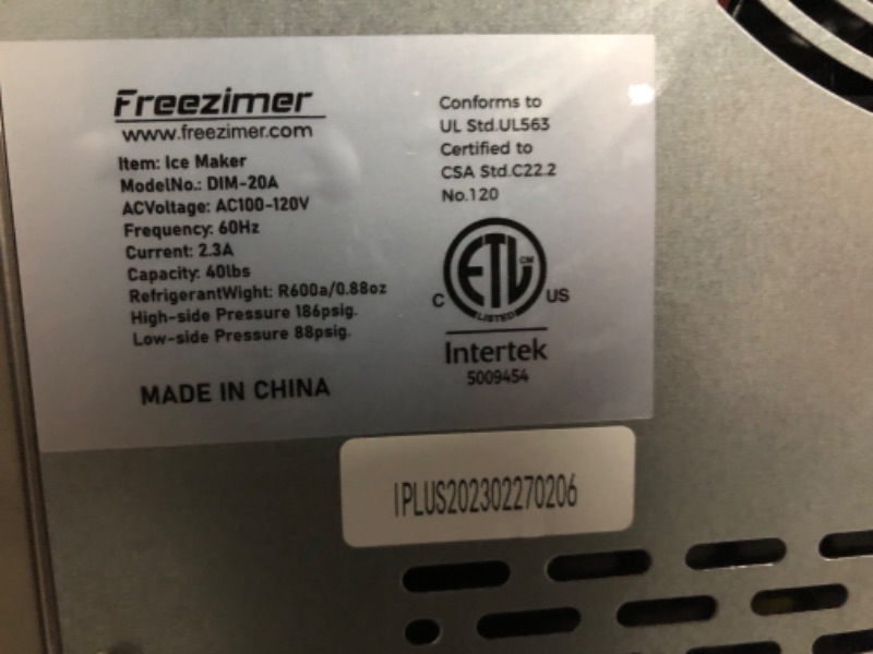 Photo 1 of **BROKEN*FOR PARTS ONLY**
Freezimer Nugget Ice Maker Countertop WiFi Integrated 40lbs/24h Platinum Silver