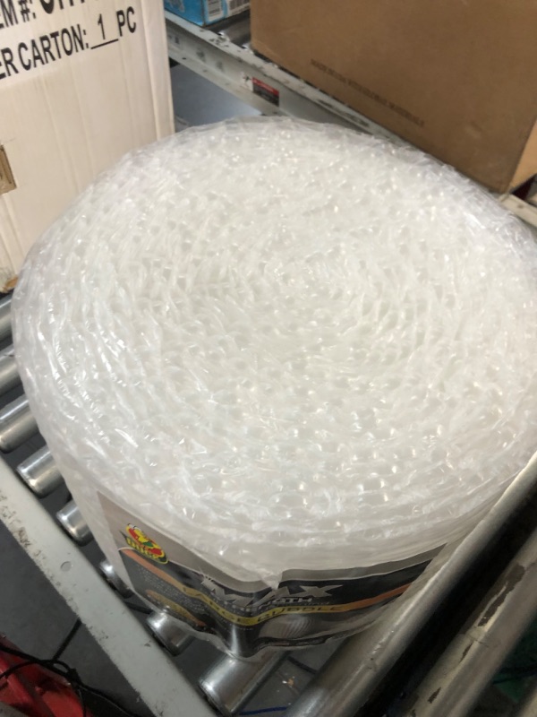 Photo 3 of Duck Brand Large Bubble Wrap Cushioning, 5/16" Bubbles for Extra Protection Packing, Shipping, and Moving, Perforated Every 12", 12" x 60' per Roll 12 in. x 60 ft.