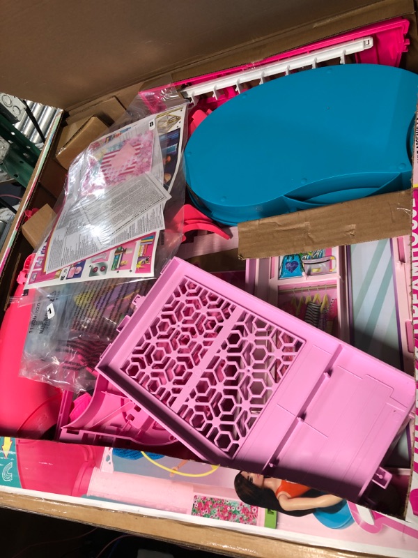 Photo 2 of Barbie Dreamhouse 2023, Pool Party Doll House with 75+ Pieces and 3-Story Slide, Barbie House Playset, Pet Elevator and Puppy Play Areas?