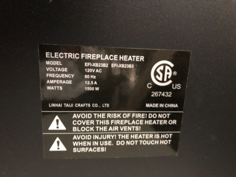 Photo 5 of ***USED - POWERS ON - UNABLE TO TEST FURTHER***
C-Hopetree 32 Inch Wide Electric Fireplace Insert, Portable Freestanding Heater with Remote and Thermostat 32"