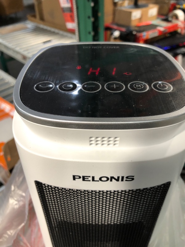 Photo 1 of PELONIS PHTPU1501 Ceramic Tower 1500W Indoor Space Heater with Oscillation, Remote Control, Programmable Thermostat & 8H Timer, ECO Mode, Tip-Over Switch & Overheating Protection, White PTC Heater White