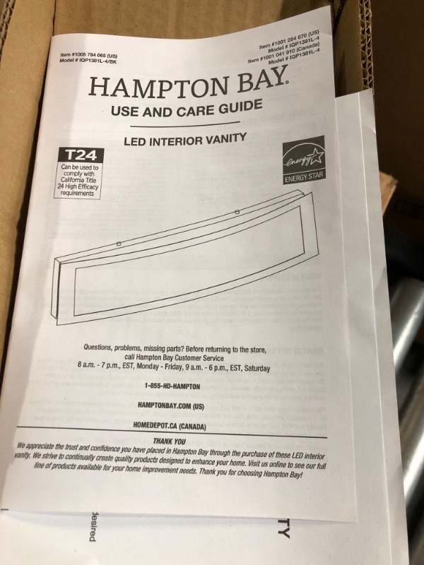 Photo 3 of * does not power on * sold for parts *
Hampton Bay Lighting Woodbury 24.5 in.Brushed Nickel Linear LED Vanity Light Bar,IQP1381L-4