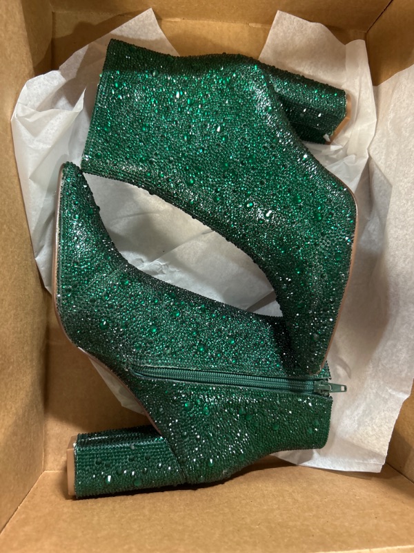 Photo 1 of size 7- green sparkly booties