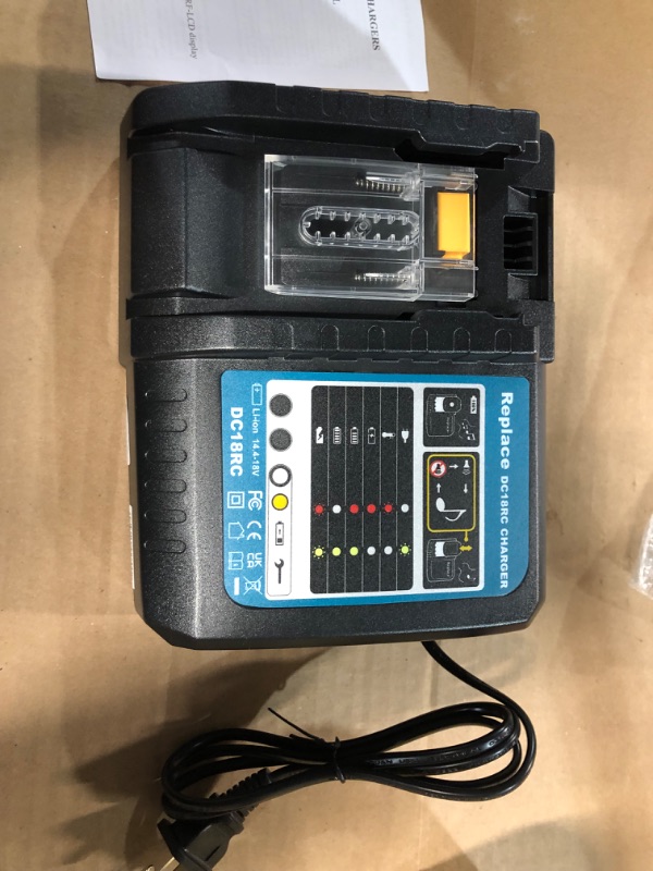 Photo 2 of Anopiw DC18RC Replace Makita Charger DC18RC DC18RD DC18RC DC18RA DC18SD DC18SF to Charge14.4V 18 Volt LXT Lithium-ion Battery BL1815 BL1850 BL1840 BL1830 LXT-400 BL1820