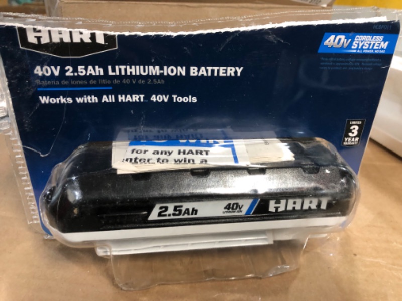 Photo 2 of Hart 40 Volt 2.5 Ah Lithium Ion Battery