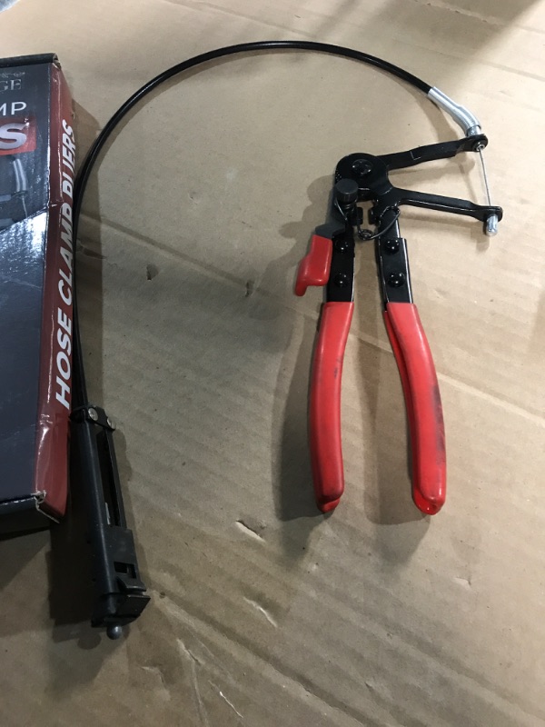 Photo 2 of Radiator Hose Clamp Pliers Tool - Clamp Tight Wire Tool with 24 Inches Cable - Hose Clamp Removal Tool and Ring Clamp Pliers - Hose Pinch Pliers Type or Flat-band Tools - Wire Long Clip Removal Tool 24" Radiator Hose Clamp