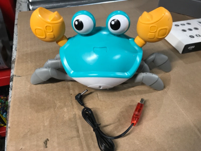 Photo 4 of Baby Toys Infant Crawling Crab: Tummy Time Toy Gifts 3 4 5 6 7 8 9 10 11 12 Babies Boy Girl 3-6 6-12 Learning Crawl 9-12 12-18 Walking Toddler 36 Months Old Music Development Interactive Birthday Gift Blue