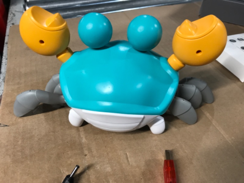 Photo 2 of Baby Toys Infant Crawling Crab: Tummy Time Toy Gifts 3 4 5 6 7 8 9 10 11 12 Babies Boy Girl 3-6 6-12 Learning Crawl 9-12 12-18 Walking Toddler 36 Months Old Music Development Interactive Birthday Gift Blue