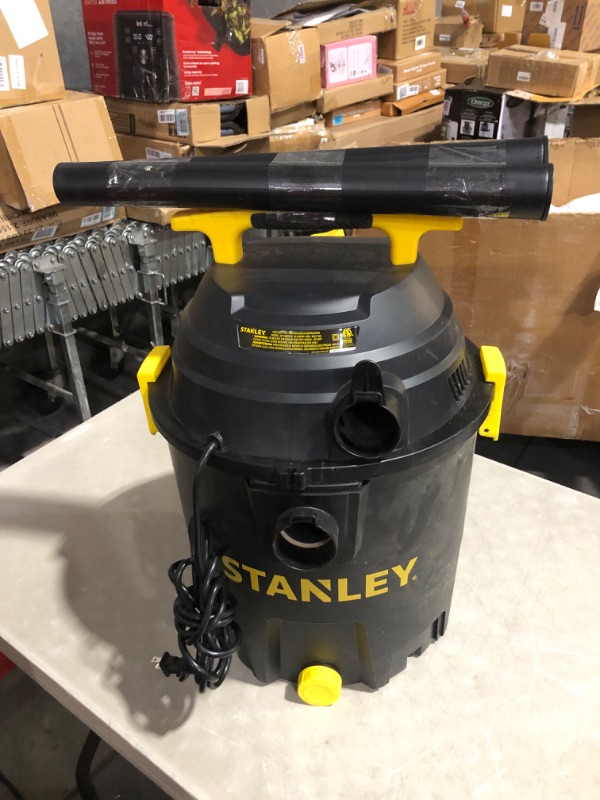 Photo 2 of ***NOT FUNCTIONAL - FOR PARTS - NONREFUNDABLE - SEE COMMENTS*** 
Stanley Wet/Dry Vacuum SL18191P, 10 Gallon 4 Horsepower 16 FT Clean Range Shop Vacuum