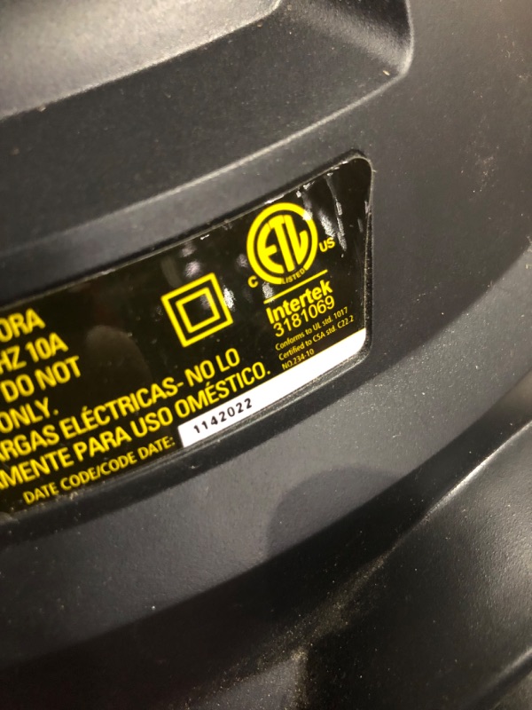 Photo 6 of ***NOT FUNCTIONAL - FOR PARTS - NONREFUNDABLE - SEE COMMENTS*** 
Stanley Wet/Dry Vacuum SL18191P, 10 Gallon 4 Horsepower 16 FT Clean Range Shop Vacuum