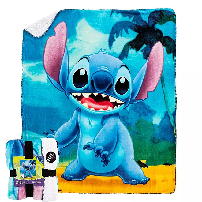 Photo 1 of Lilo & Stitch "Palm Smiles" Cloud Sherpa Throw Blanket, 50" x 60"