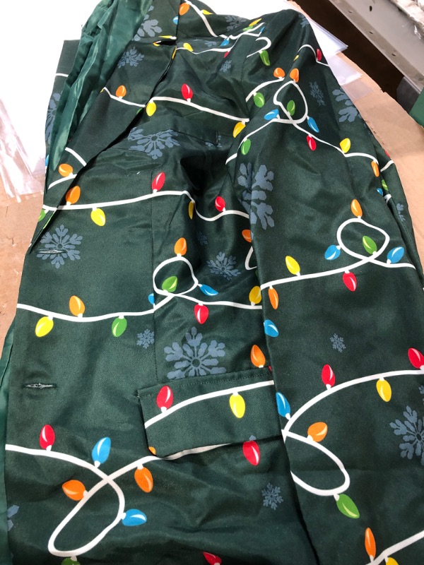 Photo 3 of Christmas Green Tree Light Up Men's Blazer- size M