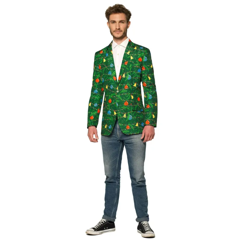 Photo 1 of Christmas Green Tree Light Up Men's Blazer- size M