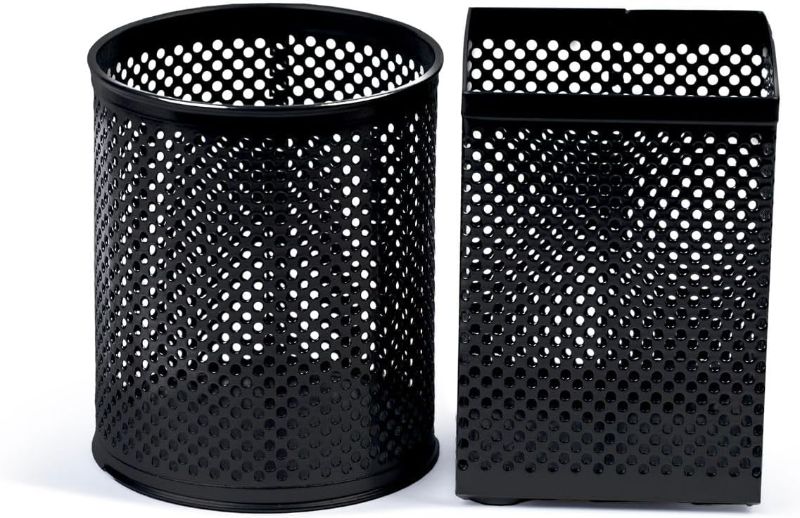 Photo 2 of Desk Calendar 2024/ Serengeti Shop Square & Circular Mesh Pen Holder Pair (Black)