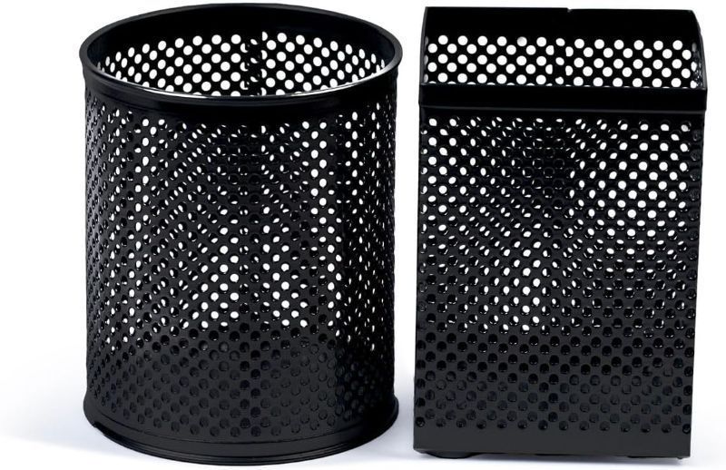 Photo 2 of Desk Calendar 2024/ Serengeti Shop Square & Circular Mesh Pen Holder Pair (Black)