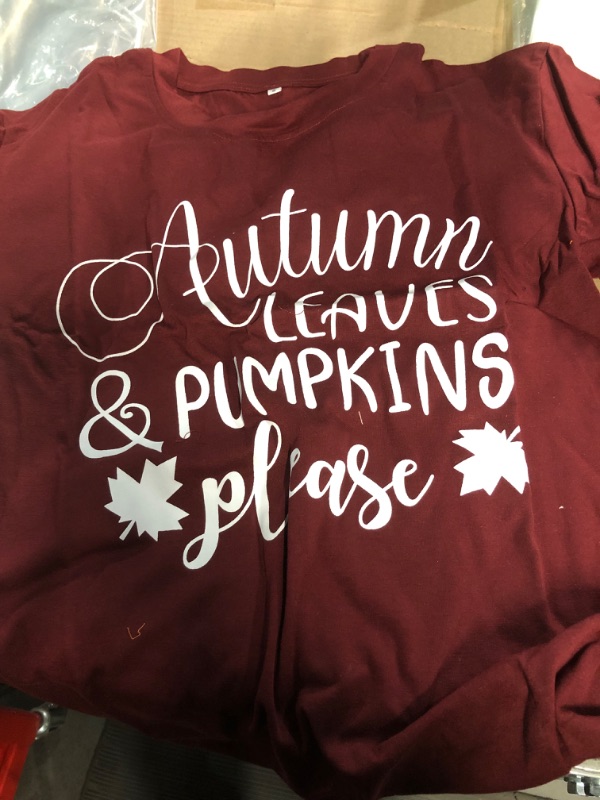 Photo 2 of Autumn Leaves and Pumpkins Please Shirt Fall Tshirt Women T-Shirt
