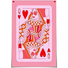 Photo 1 of Pink Queen Of Hearts Wall Art 12x16inch Unframed