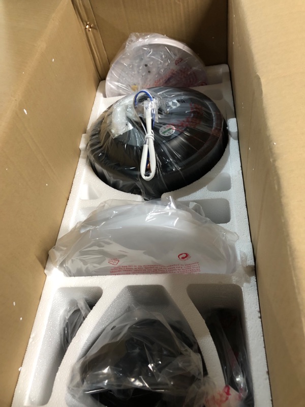 Photo 1 of **SEE NOTES/DAMAGED**
POCHFAN 44 inch Black Ceiling Fan with Light Remote Control, Dimmable LED Ceiling Fans with Lights, 3-Colors, Reversible, Modern Ceiling Fan
