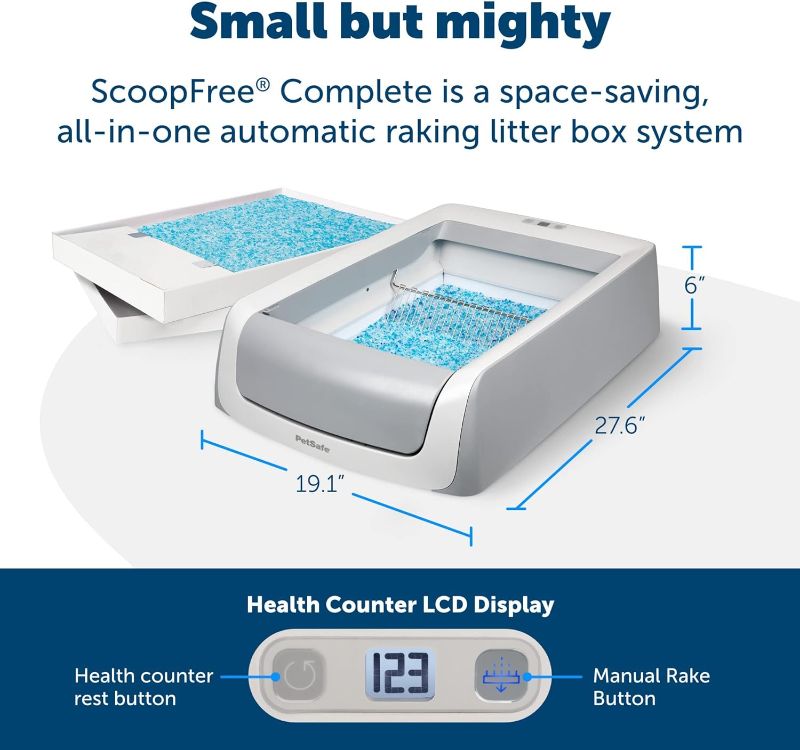 Photo 4 of (READ NOTES) PetSafe ScoopFree Self-Cleaning Cat Litter Box - Never Scoop Again - Hands-Free Cleanup with Disposable Crystal Trays - Less Tracking, Better Odor Control - Health Counter Helps Monitor Your Cat Front-Entry