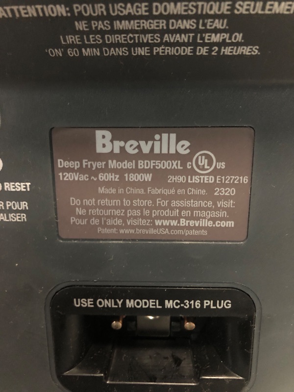 Photo 5 of ***PARTS ONLY READ NOTES***Breville BDF500XL Smart Fryer, Brushed Stainless Steel