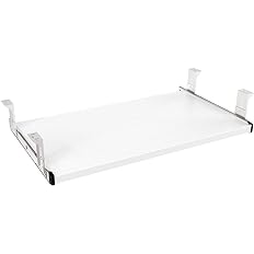 Photo 1 of FRMSAET Furniture Accessories Office Product Suits Hardware 20/24/30 inches Keyboard Drawer Tray Wood Holder Under Desk Adjustable Height Platform(24 inches,White) White Medium