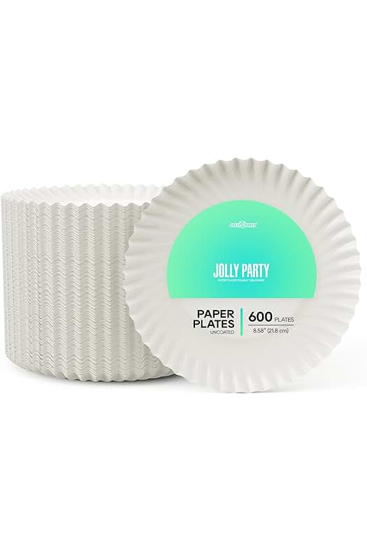 Photo 1 of JOLLY PARTY
8.5 inch Paper Plates Uncoated,600 Count 