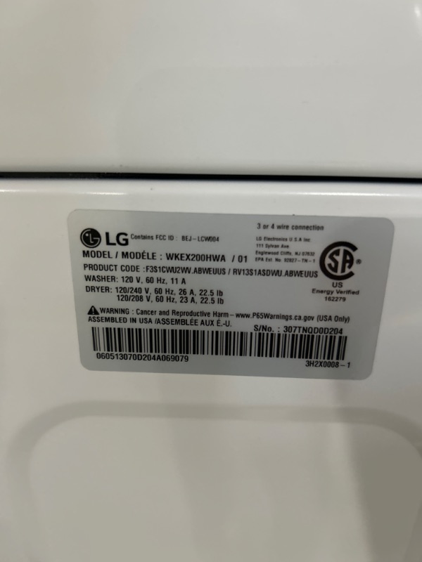 Photo 1 of LG WashTower Electric Stacked Laundry Center with 4.5-cu ft Washer and 7.4-cu ft Dryer (ENERGY STAR)