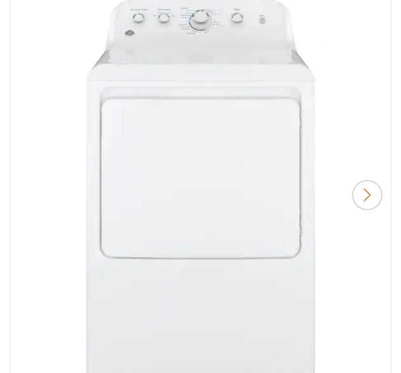 Photo 1 of GE 7.2 cu. ft. Electric Dryer in White with Wrinkle Care
