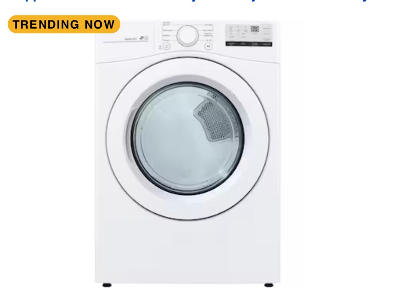 Photo 1 of LG 7.4-cu ft Stackable Electric Dryer (White) ENERGY STAR