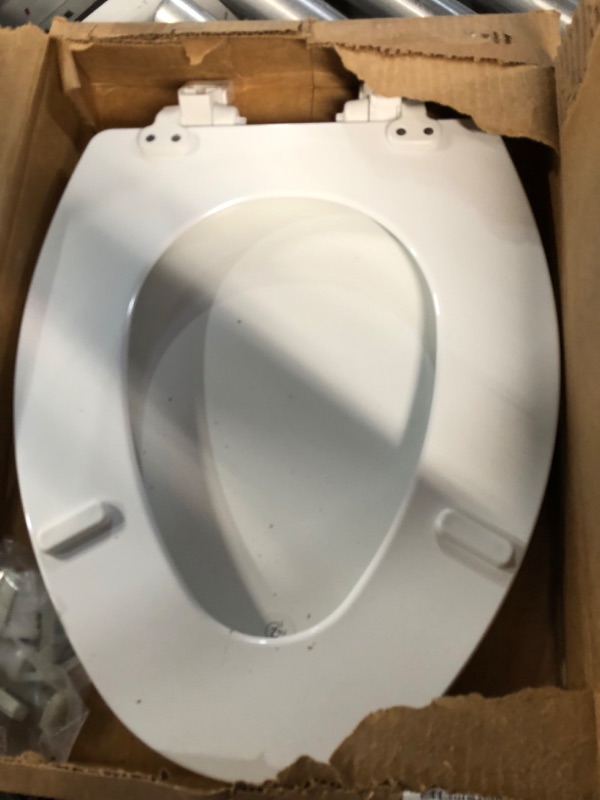 Photo 2 of **MISSING MIDDLE SECTION FOR POTTY TRAINING-MINOR SCRATCH**
MAYFAIR 1888SLOW 000 NextStep2 Toilet Seat with Built-In Potty Training Seat, Slow-Close, 