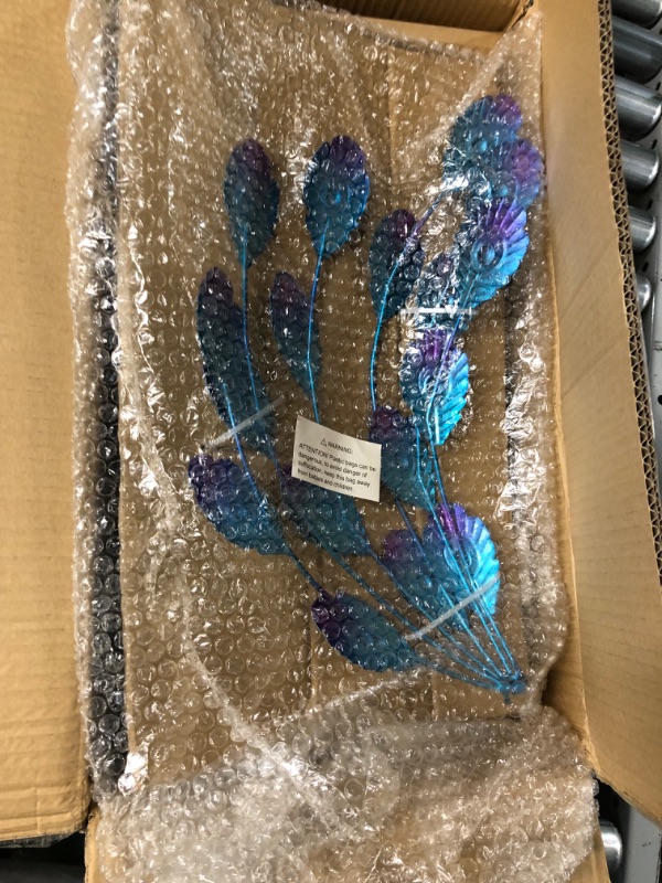 Photo 1 of Kircust Peacock Garden Statue and Sculpture, Metal Peacock Yard Art Decor, Standing Bird Outdoor