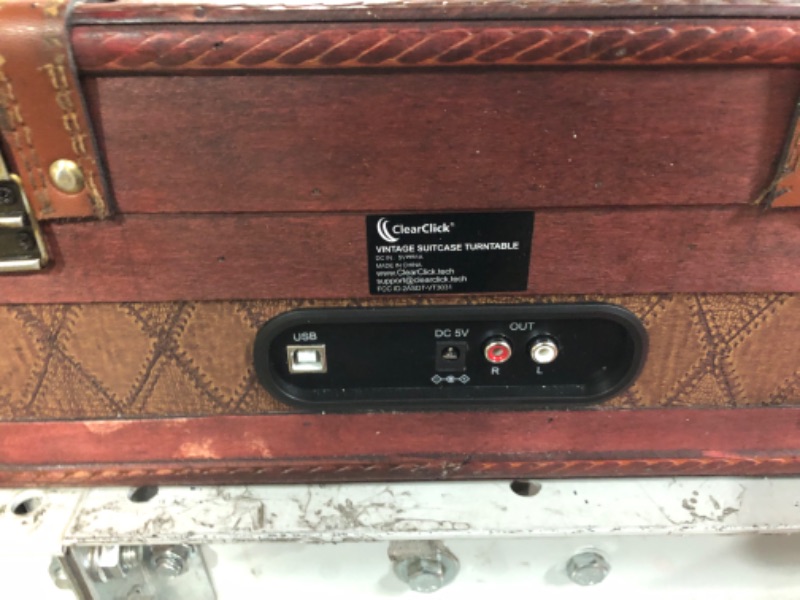 Photo 6 of ClearClick Vintage Suitcase Turntable with Bluetooth & USB - Classic Wooden Retro Style