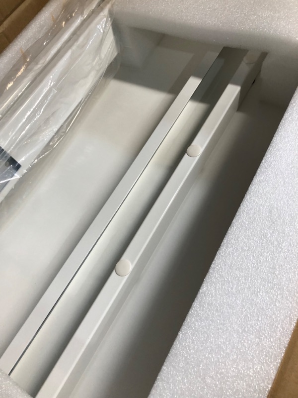 Photo 1 of FLEXISPOT Standing Desk Adjustable Height Desk Quick Assembly with 48 x 24 Inches Whole-Piece Desktop Ergonomic Memory Controller Sit Stand Desk(White Frame + 48" Bamboo Texture Desktop) 48x24" 5 min assembly Bamboo Texture Top + White Frame