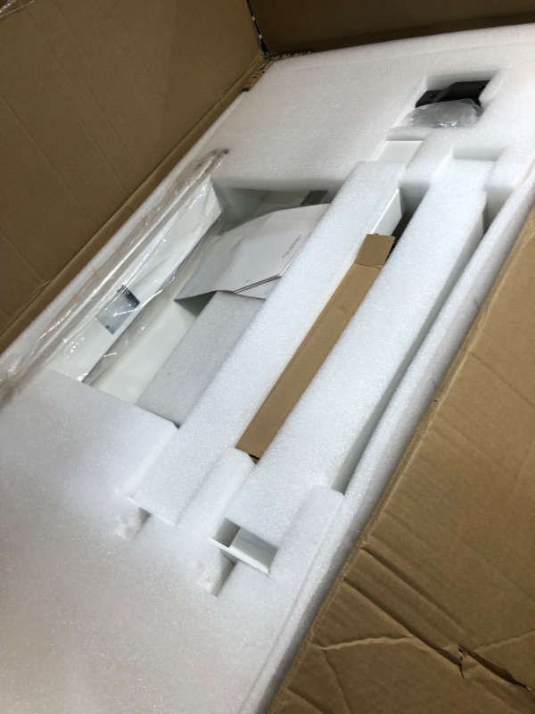 Photo 1 of FLEXISPOT Standing Desk Adjustable Height Desk Quick Assembly with 48 x 24 Inches Whole-Piece Desktop Ergonomic Memory Controller Sit Stand Desk(White Frame + 48" Bamboo Texture Desktop) 48x24" 5 min assembly Bamboo Texture Top + White Frame