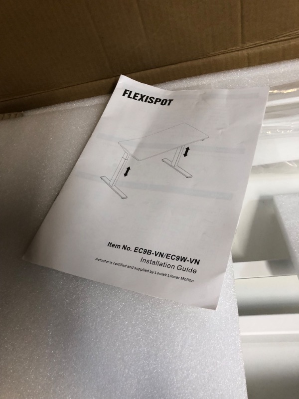 Photo 1 of FLEXISPOT Standing Desk Adjustable Height Desk Quick Assembly with 48 x 24 Inches Whole-Piece Desktop Ergonomic Memory Controller Sit Stand Desk(White Frame + 48" Bamboo Texture Desktop) 48x24" 5 min assembly Bamboo Texture Top + White Frame