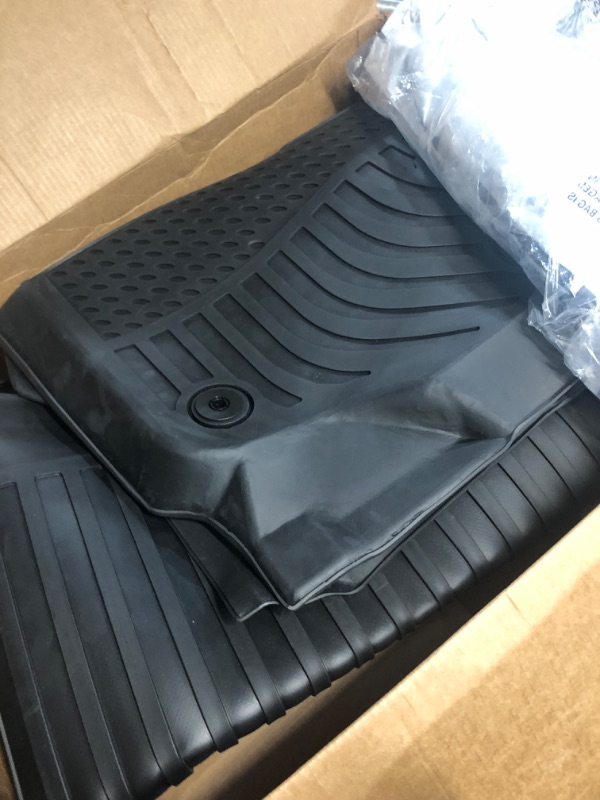 Photo 2 of Rilsen Floor Mats Compatible with 2015-2023 Ford F-150 SuperCrew Cab w/o Floor Liners All-Weather Guard Heavy Duty Floor Mats Liners 1st & 2nd Row Black