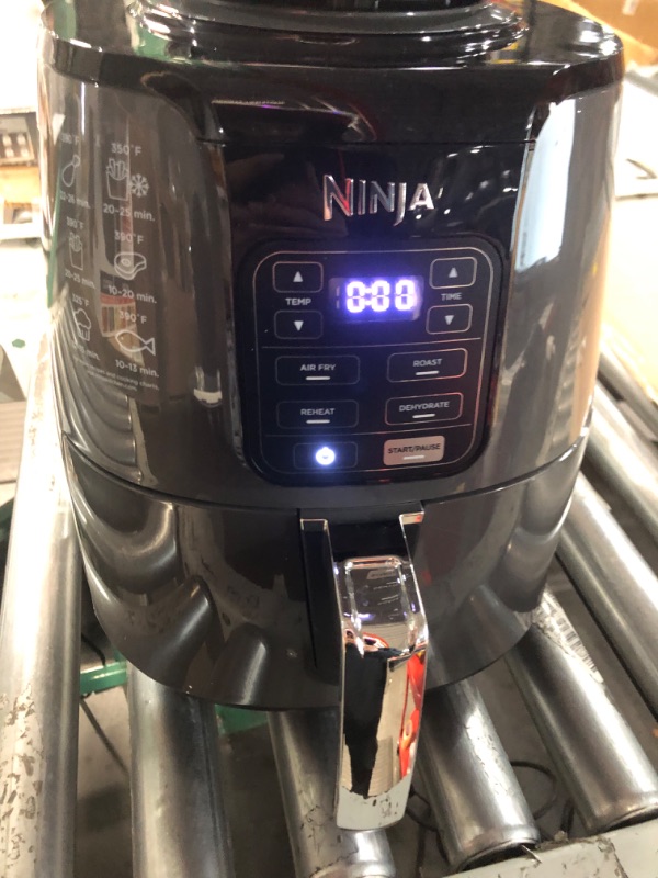 Photo 3 of Ninja AF101 Air Fryer that Crisps, Roasts, Reheats, & Dehydrates, for Quick, Easy Meals, 4 Quart Capacity, & High Gloss Finish, Black/Grey 4 Quarts