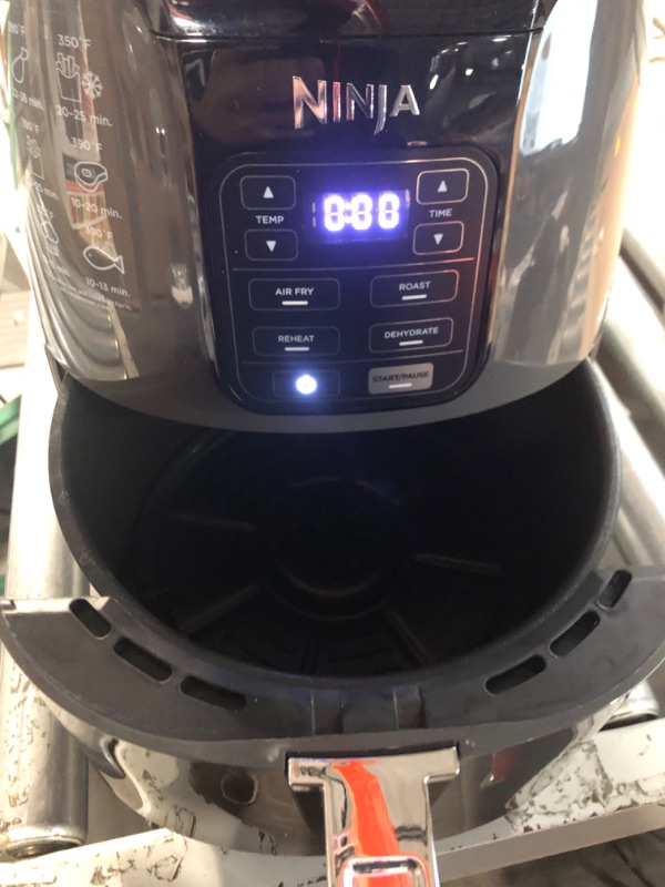 Photo 2 of Ninja AF101 Air Fryer that Crisps, Roasts, Reheats, & Dehydrates, for Quick, Easy Meals, 4 Quart Capacity, & High Gloss Finish, Black/Grey 4 Quarts