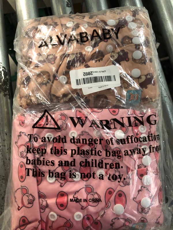 Photo 3 of ALVABABY Cloth Diaper 6 Pack with 12 Inserts, One Size Adjustable Washable Reusable for Baby Girls and Boys 6BM100