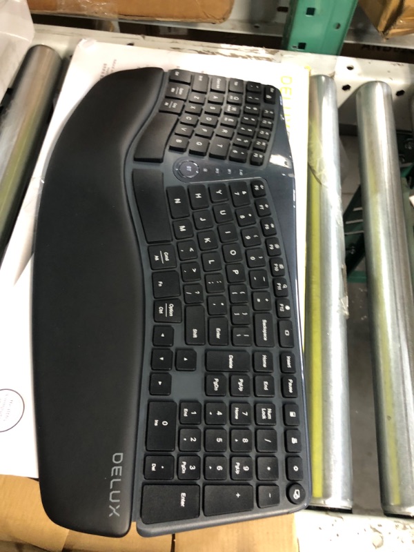 Photo 2 of Wireless Ergonomic Split Keyboard with Cushioned Palm Rest Against Carpal Tunnel, DELUX