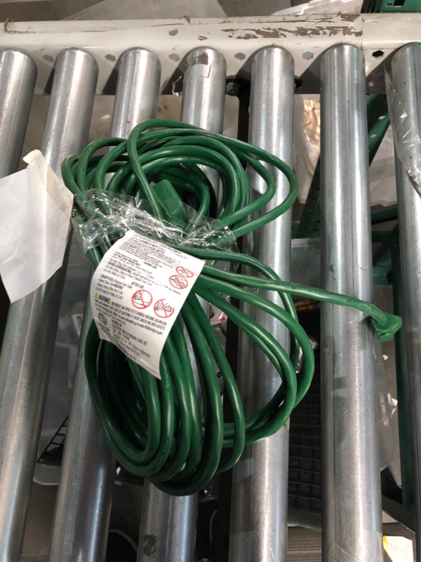 Photo 3 of Clear Power 12 ft Outdoor Extension Cord 16/3 SJTW, Lawn & Garden Green Cable