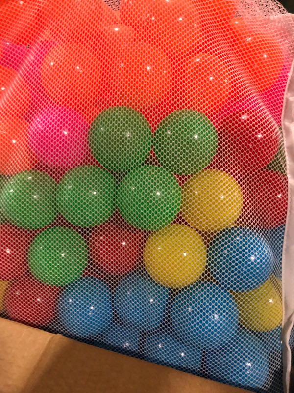 Photo 3 of Amazon Basics BPA Free Crush-Proof Plastic Ball Pit Balls with Storage Bag, Toddlers Kids 12+ Months, 6 Bright Colors - Pack of 400 6 Bright Colors 400 Balls