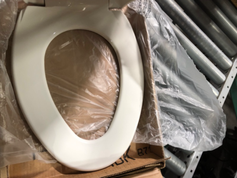 Photo 5 of * used item * see images for damage * 
BEMIS 1200E4 000 Affinity Toilet Seat will Slow Close, Never Loosen and Provide the Perfect Fit