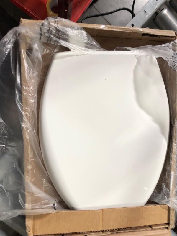 Photo 2 of * used item * see images for damage * 
BEMIS 1200E4 000 Affinity Toilet Seat will Slow Close, Never Loosen and Provide the Perfect Fit