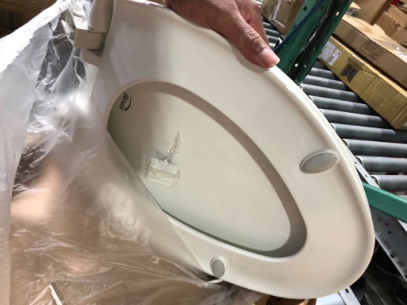 Photo 1 of * used item * see images for damage * 
BEMIS 1200E4 000 Affinity Toilet Seat will Slow Close, Never Loosen and Provide the Perfect Fit
