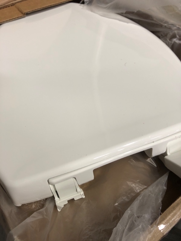 Photo 6 of * used item * see images for damage * 
BEMIS 1200E4 000 Affinity Toilet Seat will Slow Close, Never Loosen and Provide the Perfect Fit