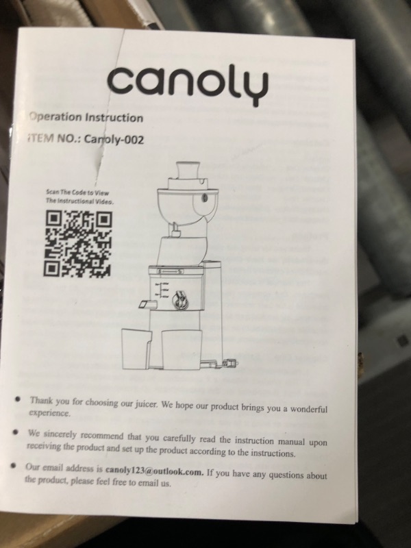 Photo 4 of *non-refundable - parts only* Masticating Juicer, 300W Professional Slow Juicer 