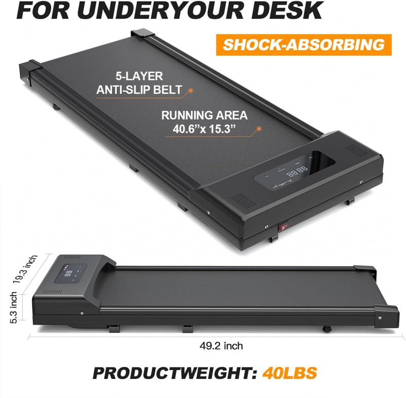 Photo 8 of (READ NOTES) Under Desk Treadmill, DIGTOGIM 2 in 1 Walking Pad Desk Treadmill